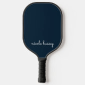 Blue Script | Stilvolle Monogram Modern Pickleball Schläger (Rückseite)