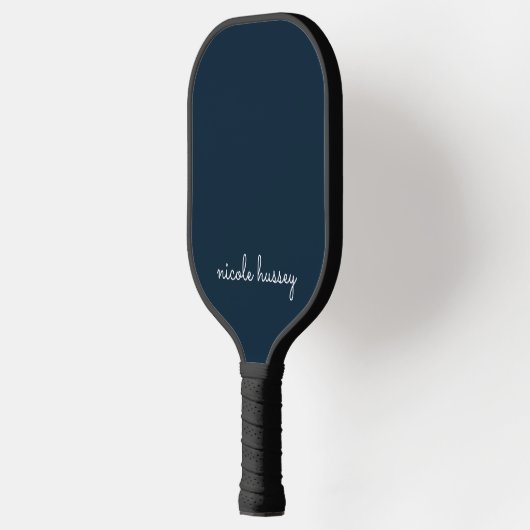 Blue Script | Stilvolle Monogram Modern Pickleball Schläger (Links)