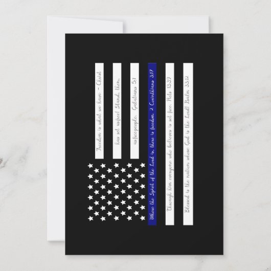 Blue Scripture Flag Retirement Party Einladung (Rückseite)