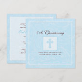 Blue Scroll Boy Einladung (Vorne/Hinten)