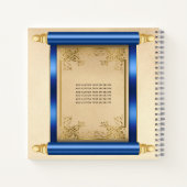 Blue Scroll Foto Quinceañera Budget Gästebuch Notizblock (Rückseite)