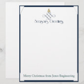 Blue Scroll mit Small Gold Weihnachtsbaum (Vorne/Hinten)