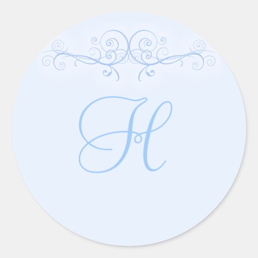 Blue Scroll Wedding Stickers (Vorderseite)