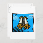 Blue Scrolls Postkarte (Vorne/Hinten)