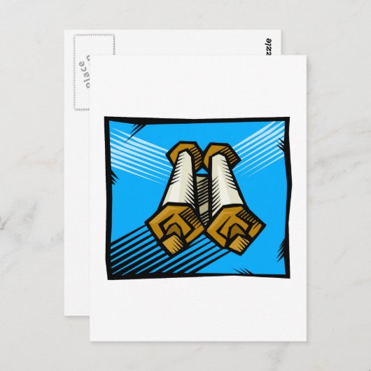 Blue Scrolls Postkarte (Vorne/Hinten)