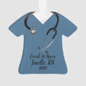 Blue Scrub Top Nurse 2020 Ornament (Rückseite)