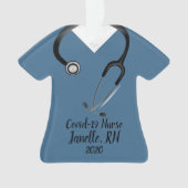 Blue Scrub Top Nurse 2020 Ornament (Vorderseite)