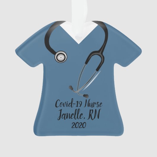 Blue Scrub Top Nurse 2020 Ornament (Vorderseite)