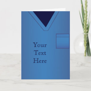 Blue Scrubs Medical Uniform Greeting Card Karte
