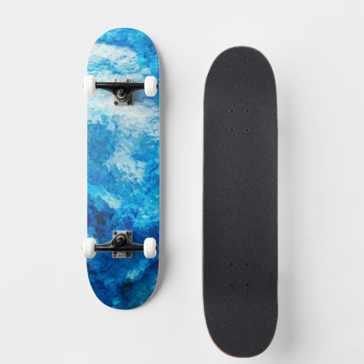 Blue Sea Abstrakt Water Skateboard Deck (Vorderseite)
