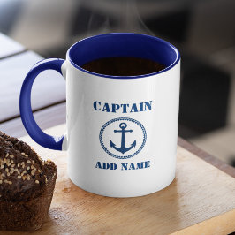 Blue Sea Anchor Captain Add Name or Boat Name sa0b Tasse