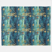 Blue Sea Beach Starfish Fleecedecke (Vorderseite (Horizontal))