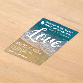 Blue Sea Beach Wedding Acryleinladungen (Ablage )