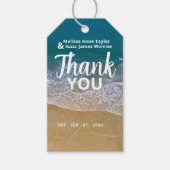 Blue Sea Beach Wedding Gefallen Geschenkanhänger (Vorderseite)