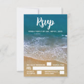 Blue Sea Beach Wedding UAWG RSVP Karte (Vorderseite)