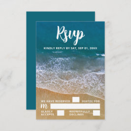 Blue Sea Beach Wedding UAWG RSVP Karte
