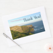 Blue Sea Cliffs und Sky Foto Vielen Dank, dass ihr Rechteckiger Aufkleber (Umschlag)