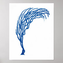 Blue Sea Coral Print #3 Beach Art Deco