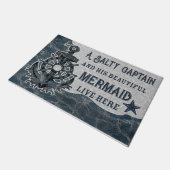 Blue Sea Design Doormat, Sommer Vintag Fußmatte (Schrägansicht)