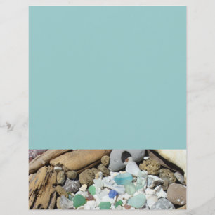 Blue Sea Foam Green Flyers Papier Coastal Beach