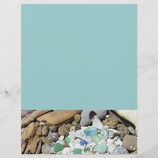 Blue Sea Foam Green Flyers Papier Coastal Beach (Vorne)