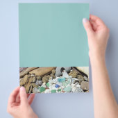 Blue Sea Foam Green Flyers Papier Coastal Beach (Hand)
