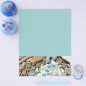 Blue Sea Foam Green Flyers Papier Coastal Beach (Einzeln)