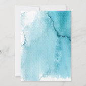 Blue Sea Foam Watercolor Beach Hochzeitsempfang Einladung (Rückseite)