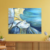 Blue Sea Goddess Surreal Whimsisfantasy Mystic Leinwanddruck (Insitu (Wohnzimmer))