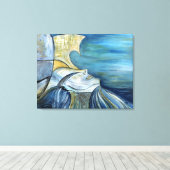 Blue Sea Goddess Surreal Whimsisfantasy Mystic Leinwanddruck (Insitu (Holzboden))