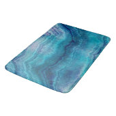 Blue Sea Green Agate Texture Badematte (Schrägansicht)