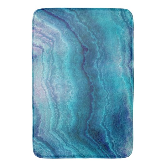 Blue Sea Green Agate Texture Badematte (Vorderseite Vertikal)