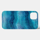 Blue Sea Green Agate Texture Case-Mate iPhone Hülle (Rückseite (Horizontal))