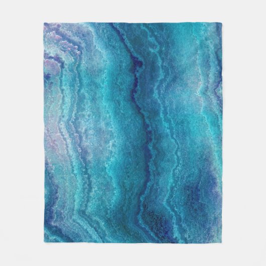 Blue Sea Green Agate Texture Fleecedecke (Vorderseite)
