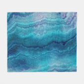 Blue Sea Green Agate Texture Fleecedecke (Vorderseite (Horizontal))