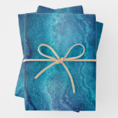 Blue Sea Green Agate Texture Geschenkpapier Set (Beispiel)