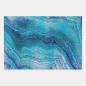 Blue Sea Green Agate Texture Geschenkpapier Set (Vorderseite 3)