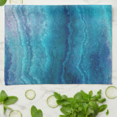 Blue Sea Green Agate Texture Geschirrtuch (Gefaltet)
