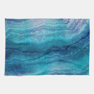 Blue Sea Green Agate Texture Geschirrtuch