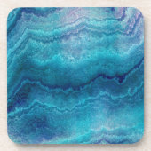 Blue Sea Green Agate Texture Getränkeuntersetzer (Vorderseite)