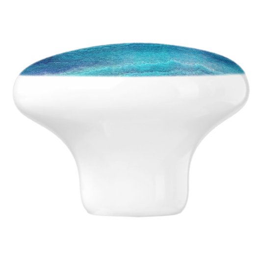 Blue Sea Green Agate Texture Keramikknauf (Seitenansicht)
