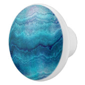 Blue Sea Green Agate Texture Keramikknauf (Rechts)