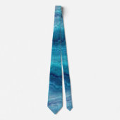 Blue Sea Green Agate Texture Krawatte (Vorderseite)