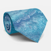 Blue Sea Green Agate Texture Krawatte (Gerollt)