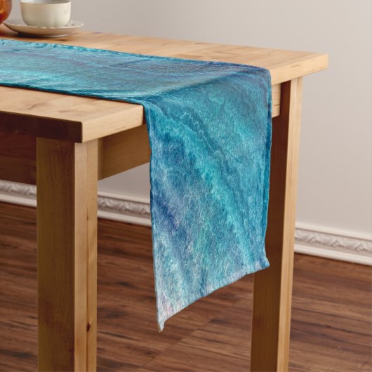 Blue Sea Green Agate Texture Kurzer Tischläufer (Beispiel)