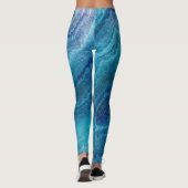Blue Sea Green Agate Texture Leggings (Rückseite)