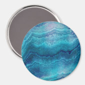 Blue Sea Green Agate Texture Magnet (Vorderseite/Rückseite)