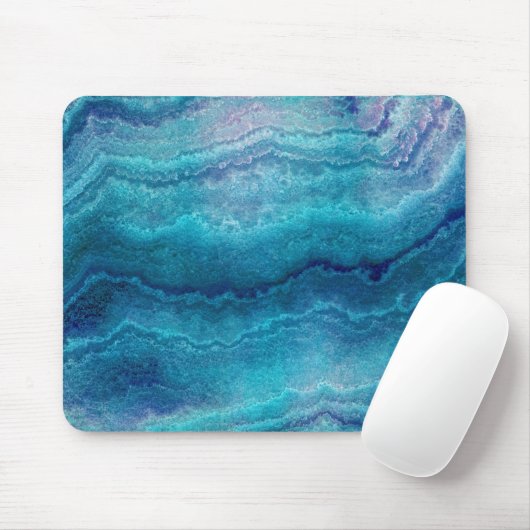 Blue Sea Green Agate Texture Mousepad (Mit Mouse)