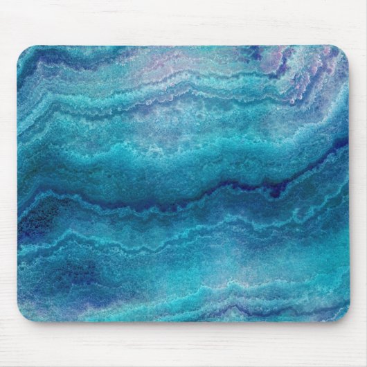 Blue Sea Green Agate Texture Mousepad (Vorne)