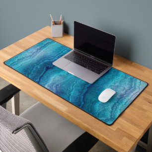 Blue Sea Green Agate Texture Schreibtischunterlage